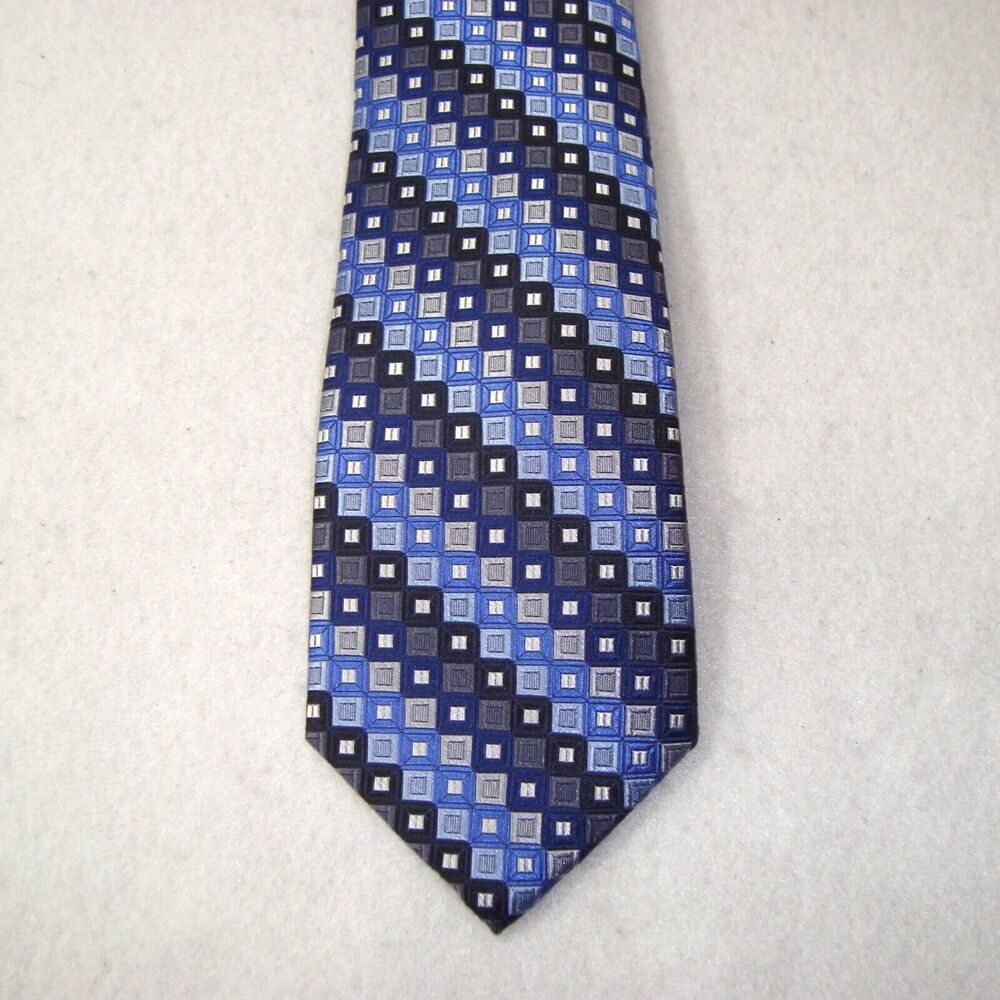 NEW! Jos. A. Bank Reserve Blue Mini Window Print Silk Tie